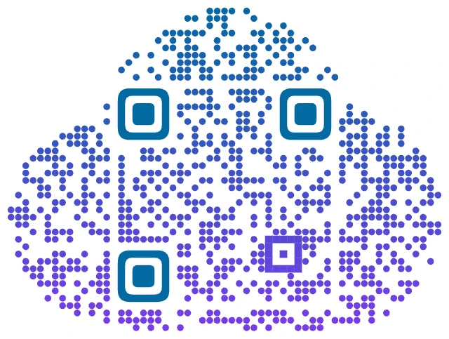 Красивый QR-код в стиле «Облако»: точки в форме облака с градиентом