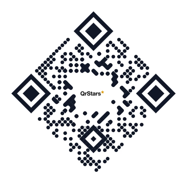 Красивый QR-код в стиле «Ромб»: повёрнутый код с «кляксой» вокруг логотипа