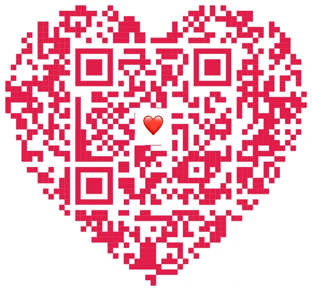 Красивый QR-код в стиле «Сердце»: код внутри сердца — для цветов, кондитерских и праздников